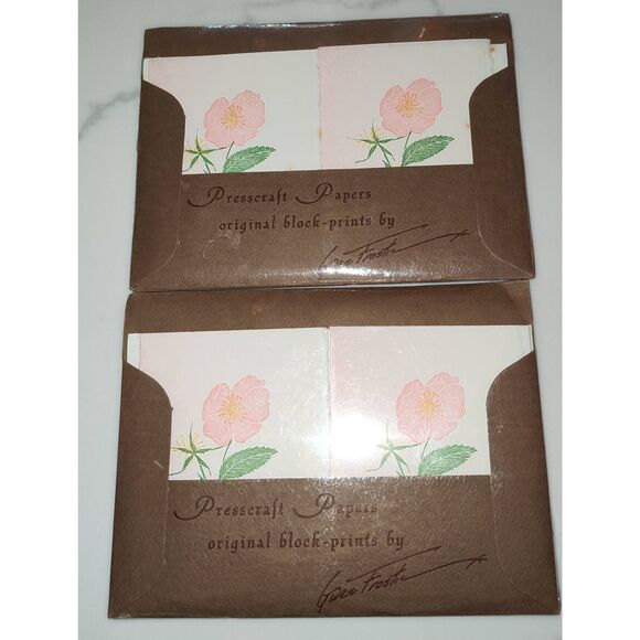 Lot of 2 NEW Sealed Vintage Gwen Frostic Wood Block Print Flowers Combination Ca - Picture 4 of 4